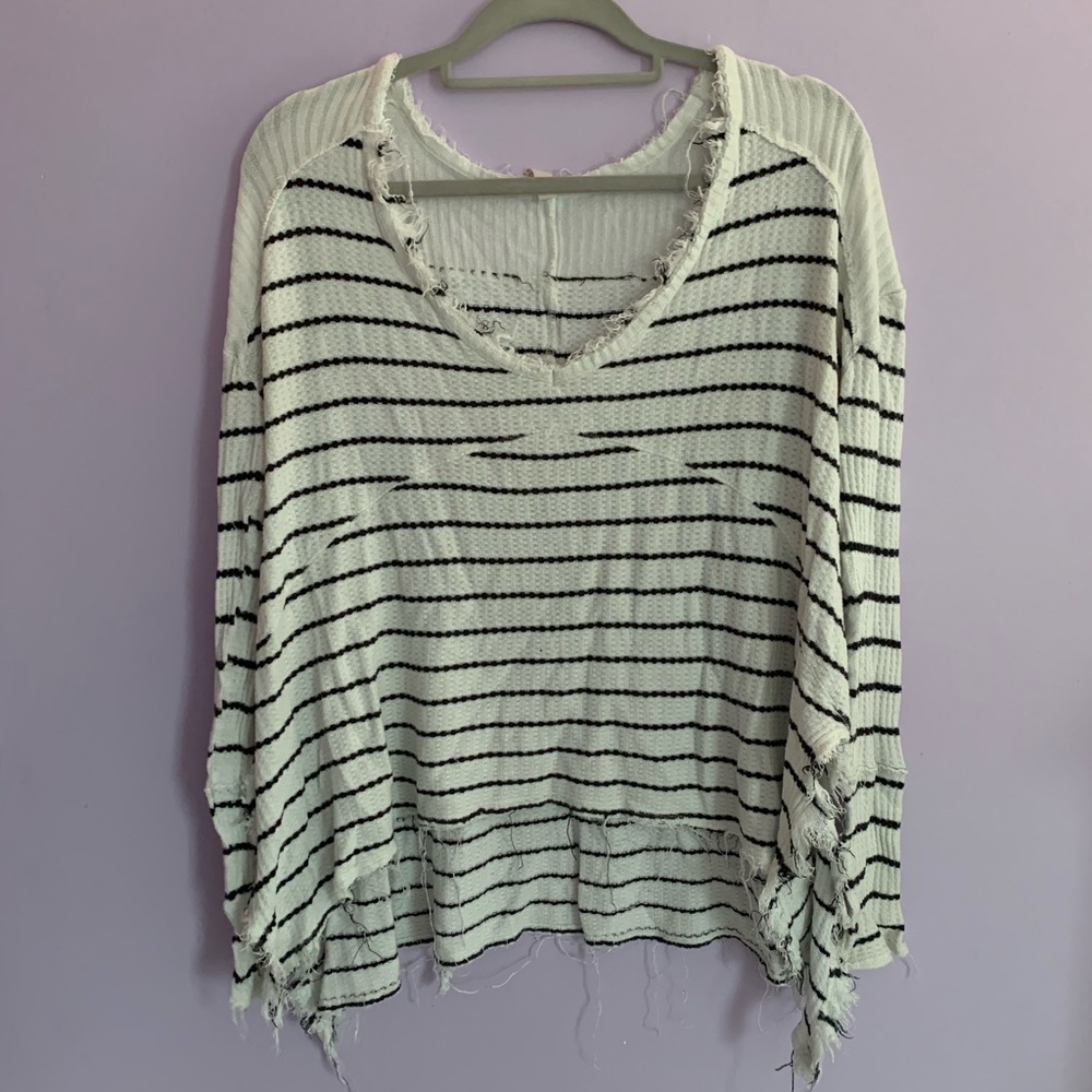 FREE PEOPLE waffle knit long sleeve